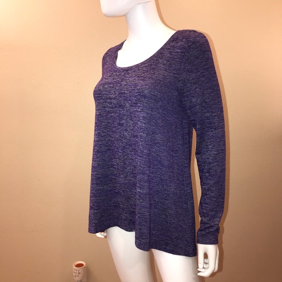 Jones New York Purple Knit Top Womens Size Small Long Sleeve - Picture 9 of 14